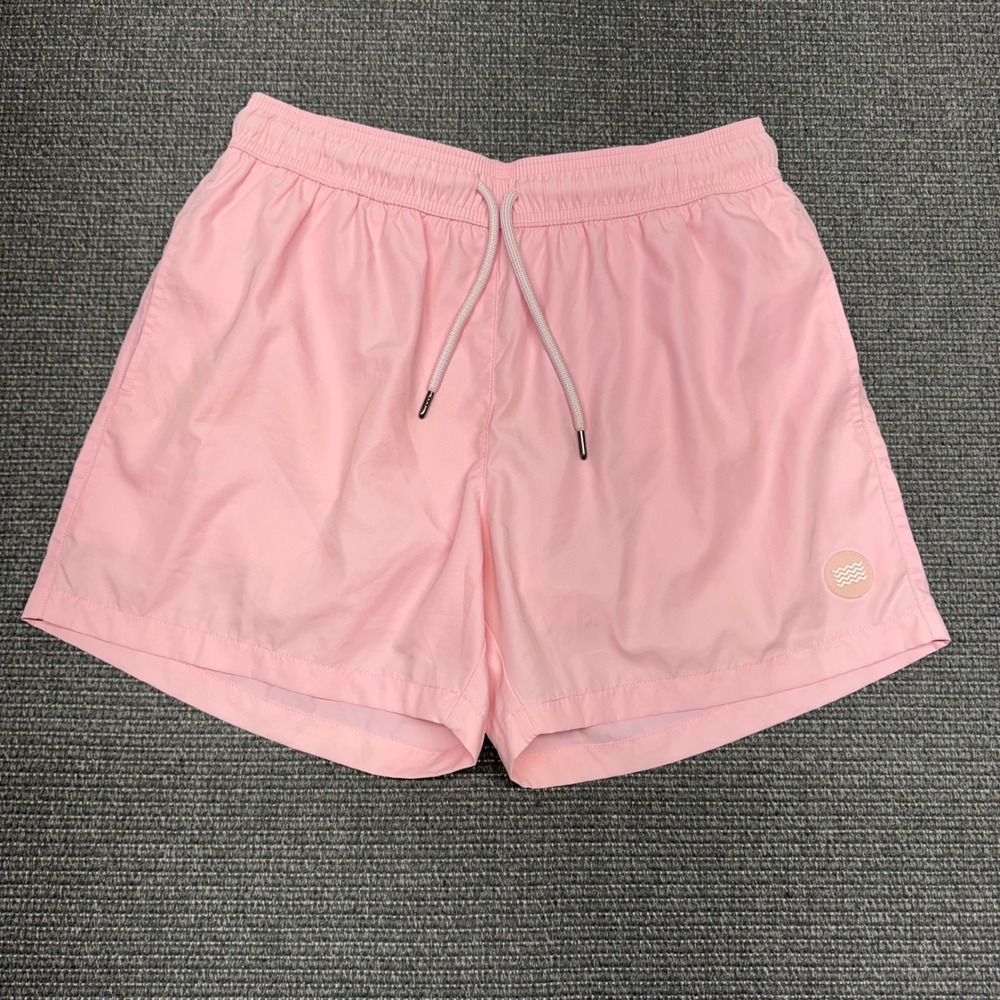 Topman Mens Pink Drawstring Swim Trunks Mesh Lined Shorts Size S/M RN125149